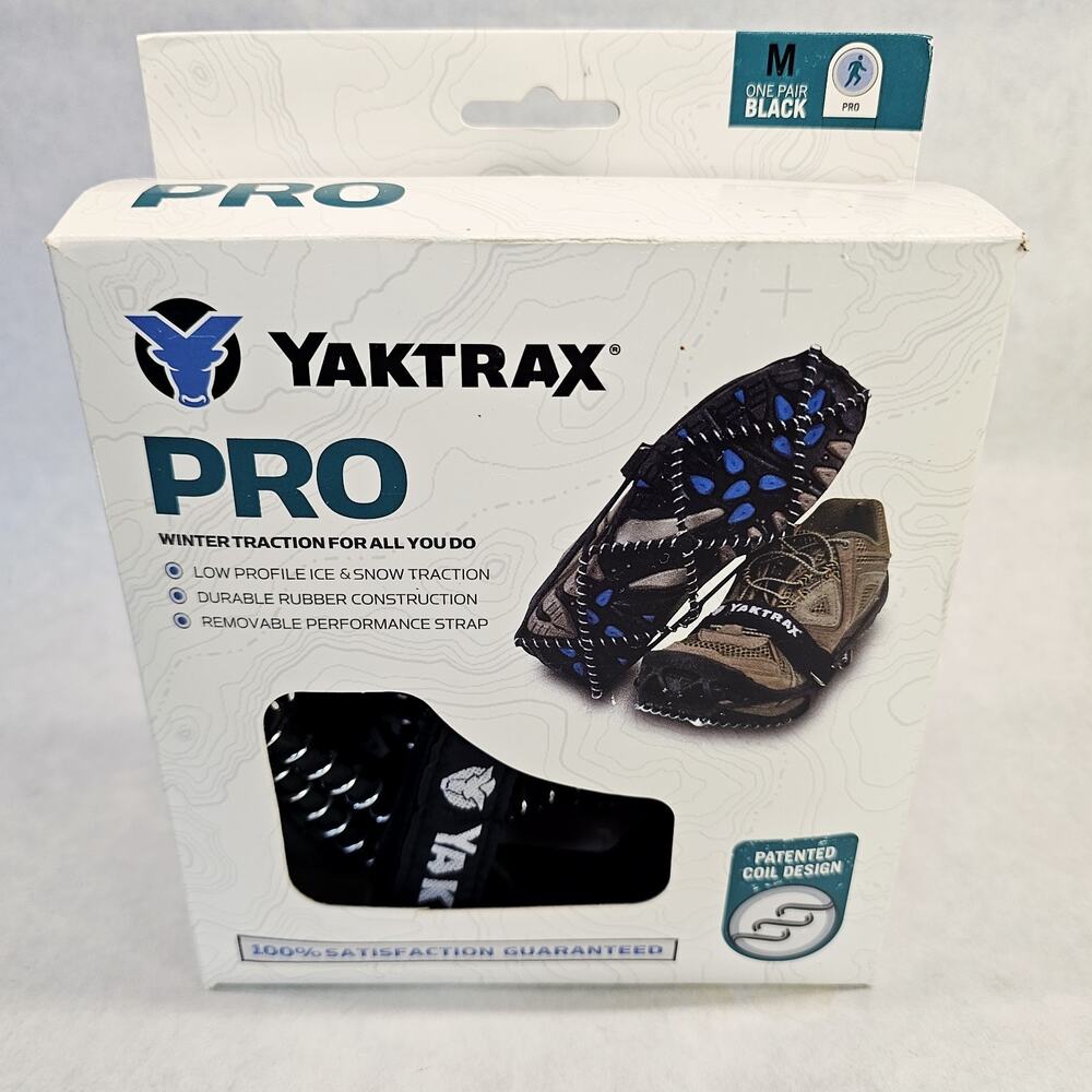 YakTrax Pro Winter Traction Cleats for Snow & Ice Traction Removable Size Medium